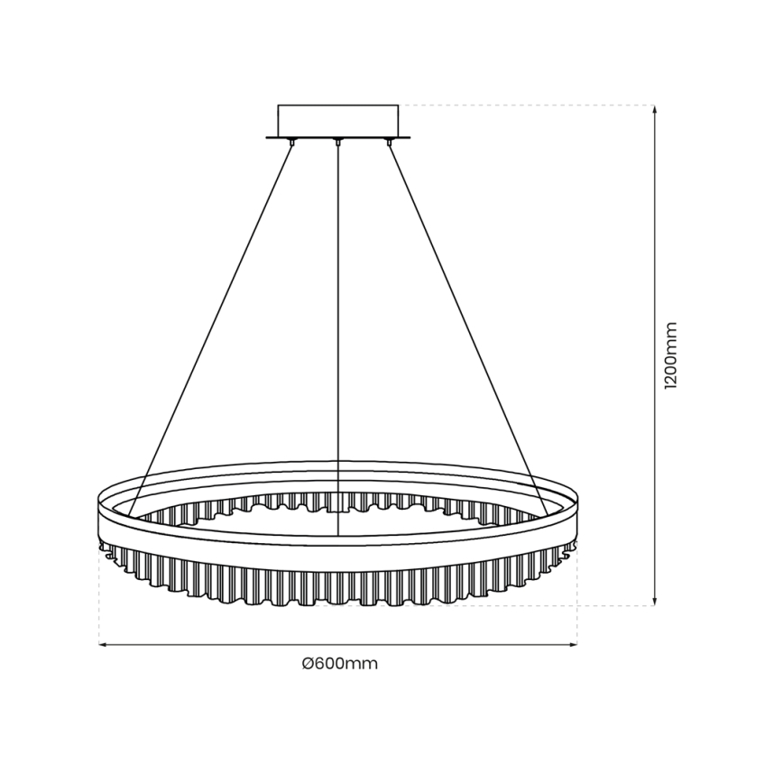 LED luster na sajli LED/52W/230V prečnika 60 cm zlatni