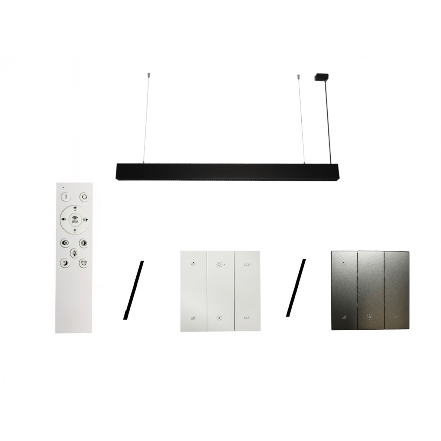 LED luster na sajli LED/55W/230V 3000/4000/6500K 120 cm crna