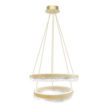 LED luster na sajli LED/85W/230V, prečnik 60 cm, zlatna
