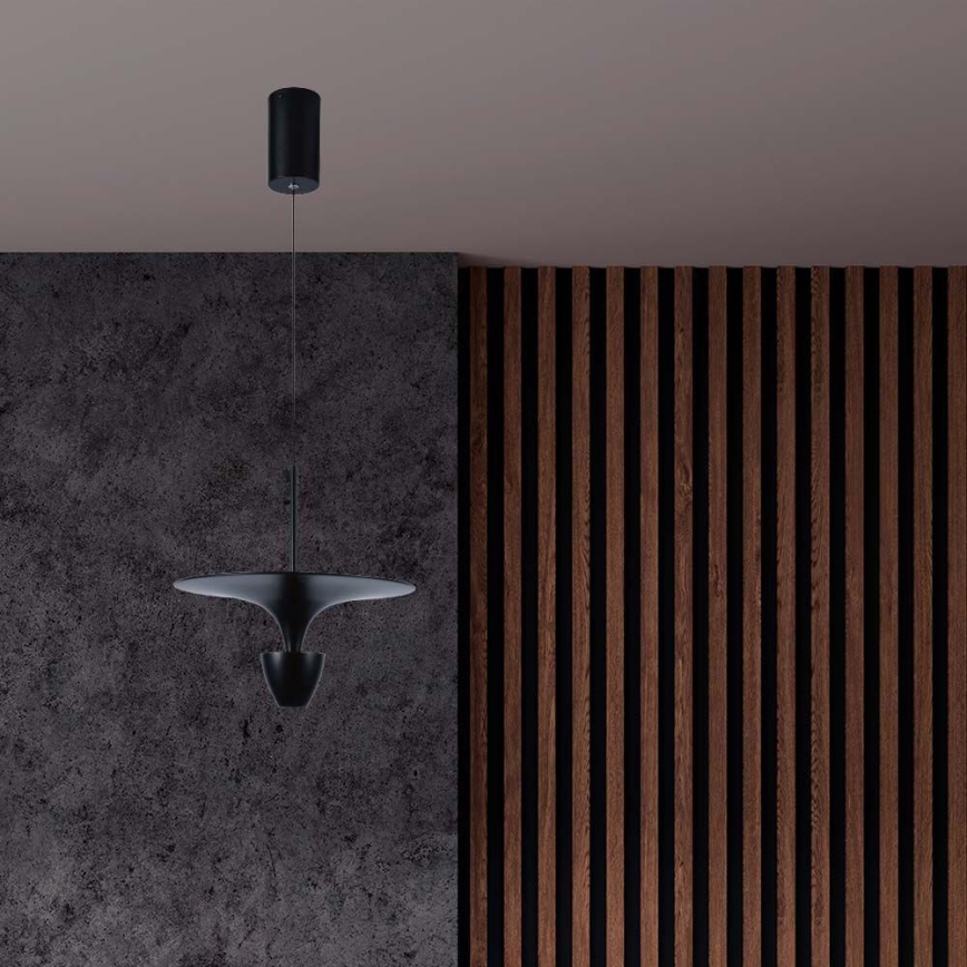 LED luster na sajli LED/9W/230V 3000K, crne boje