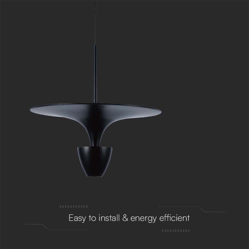 LED luster na sajli LED/9W/230V 3000K, crne boje