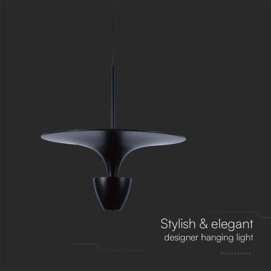 LED luster na sajli LED/9W/230V 3000K, crne boje