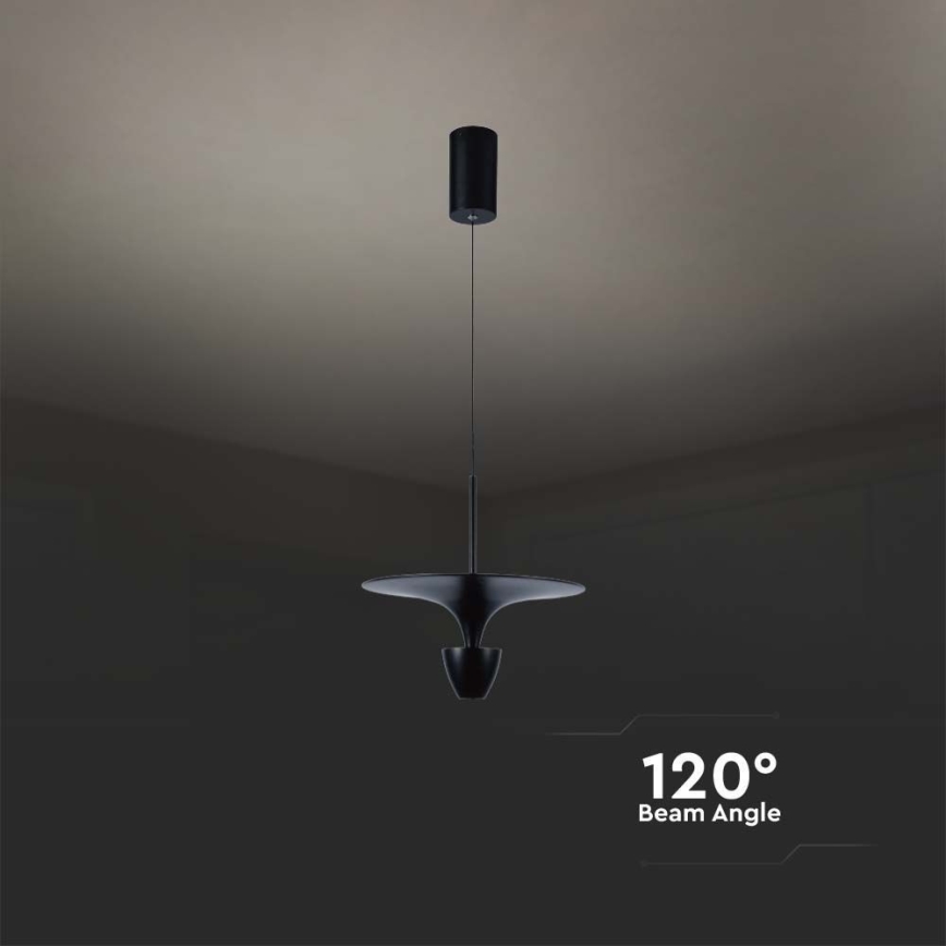 LED luster na sajli LED/9W/230V 3000K, crne boje