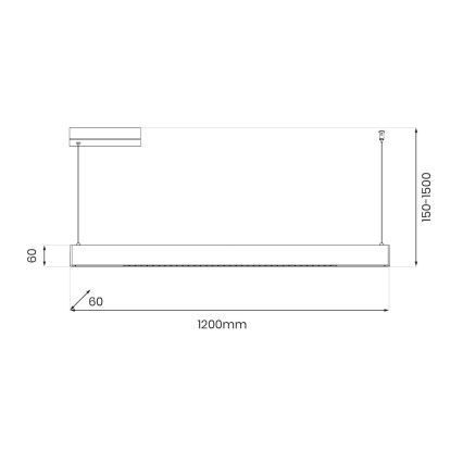 LED luster na sajli LINEA LED/36W/230V 3000/4000/5700K CRI 90 bela