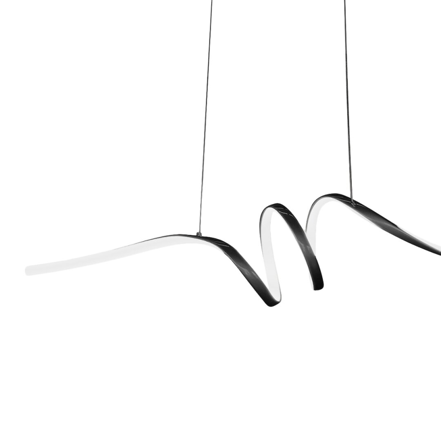 LED luster na sajli LOOP LED/28W/230V, crni