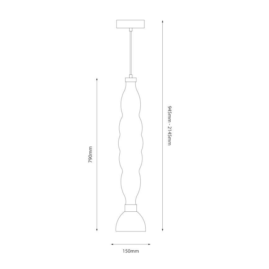 LED luster na sajli LUCCO LED/18W/230V, prečnik 15 cm, u zadimljenoj boji