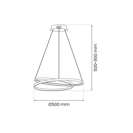 LED luster na sajli LUCERO LED/48W/230V sjajni hrom