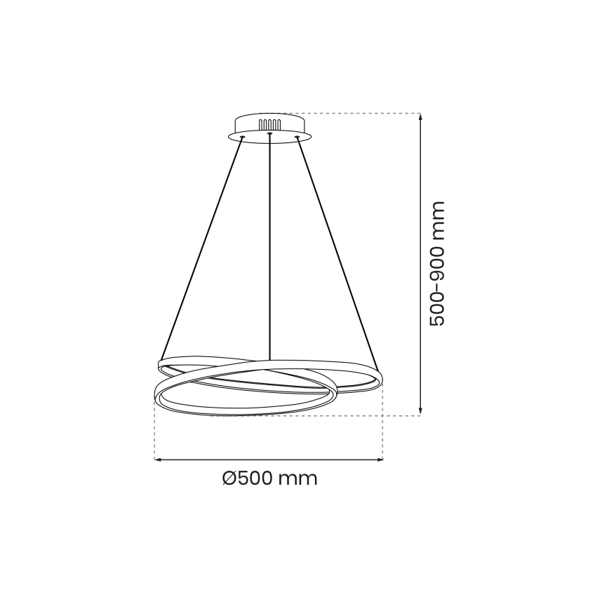 LED luster na sajli LUCERO LED/48W/230V sjajni hrom