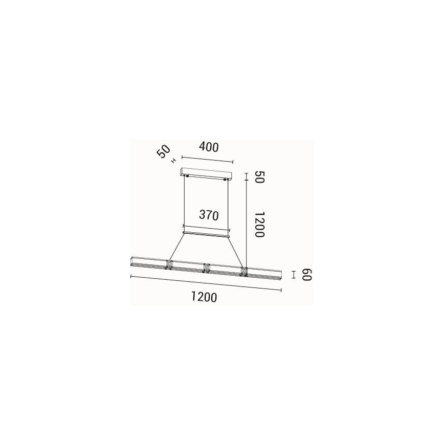 LED luster na sajli LUIS LED/21W/230V 3000K 45x120 cm