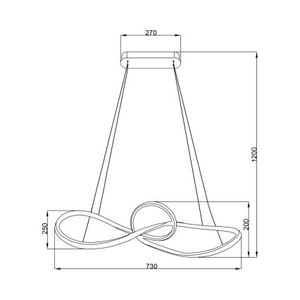 LED luster na sajli MARCO LED/42W/230V sjajni hrom