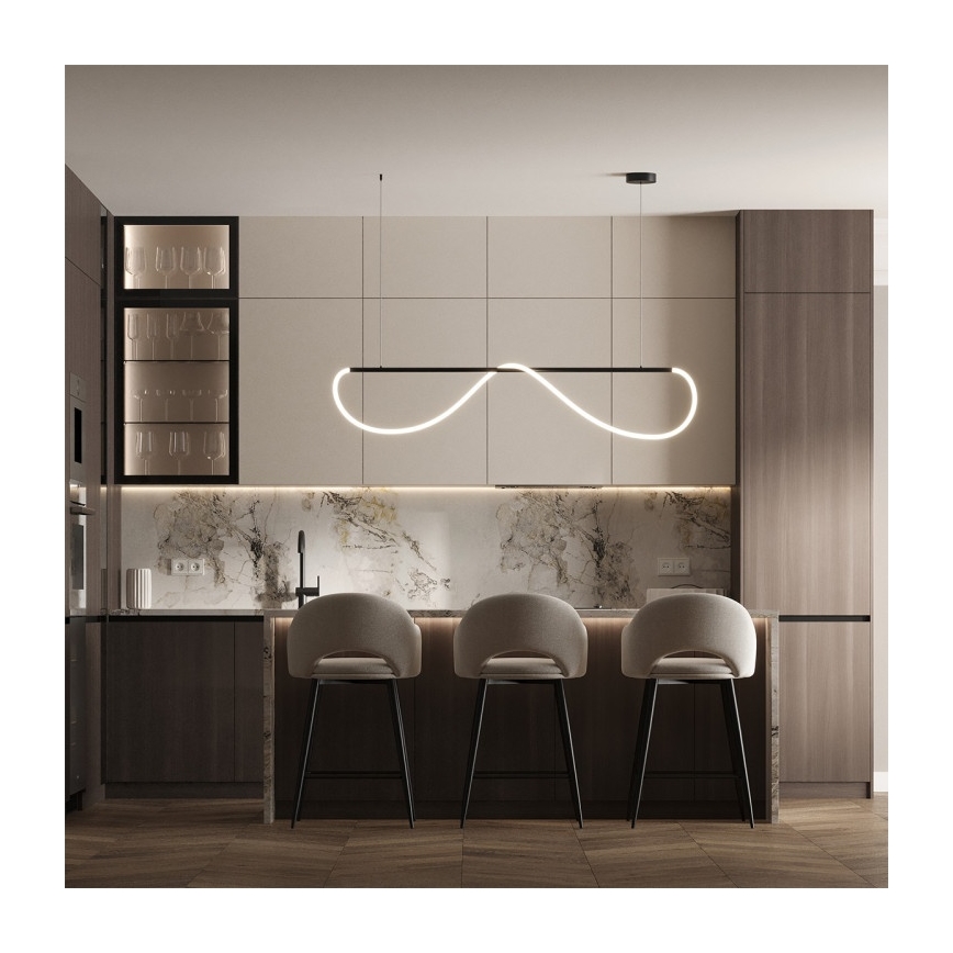 LED luster na sajli MELECA LED/36W/230V 3000/4000/6000K 160 cm crna