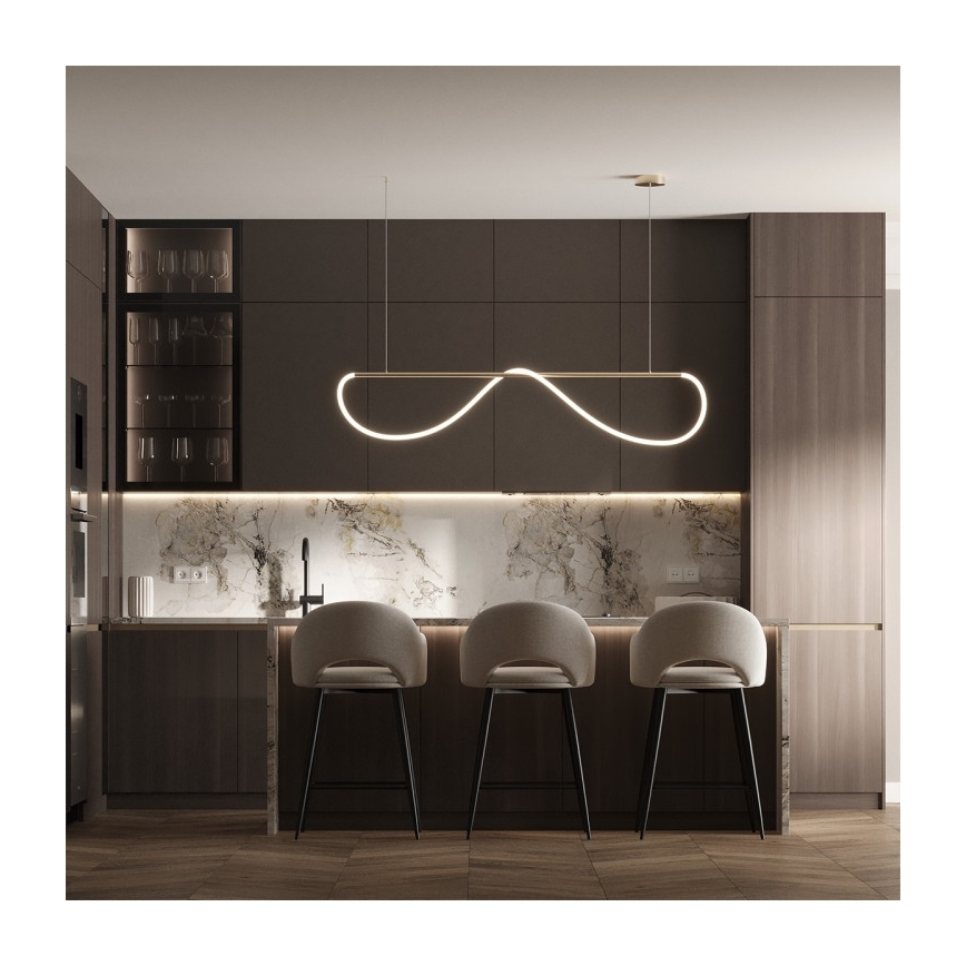 LED luster na sajli MELECA LED/36W/230V 3000/4000/6000K 160 cm zlatna