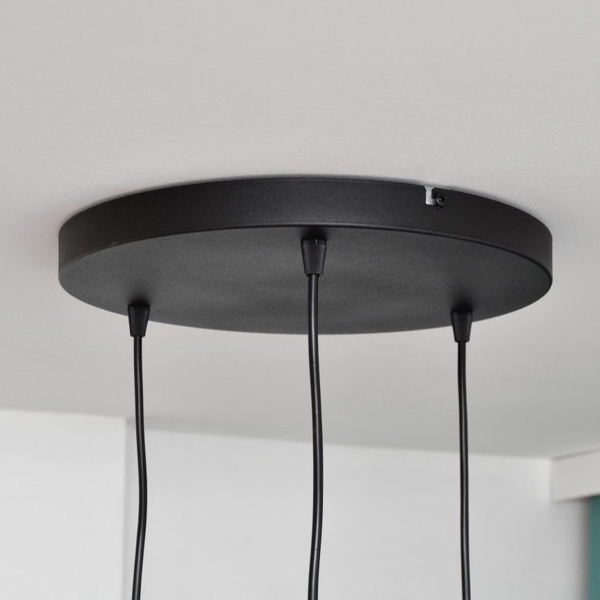 LED luster na sajli MERCURE 3xE27/15W/230V, prečnika 50 cm, crne boje