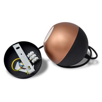 LED luster na sajli MIDWAY 1xGU10/4,8W/230V crna/bakarna