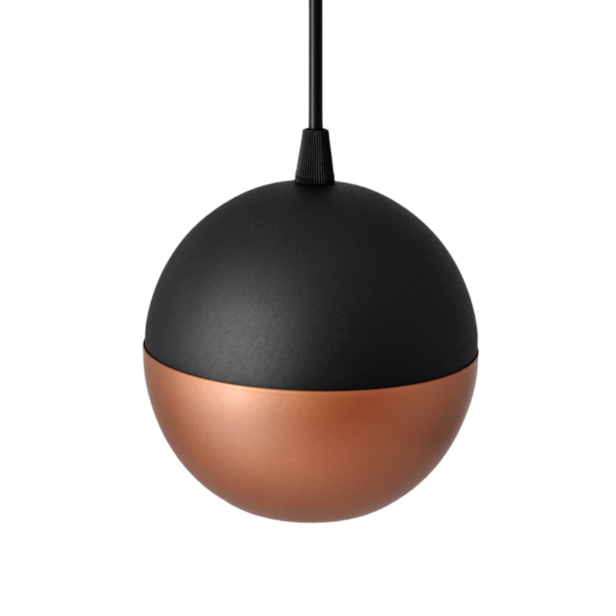 LED luster na sajli MIDWAY 4xGU10/4,8W/230V crna/bakarna