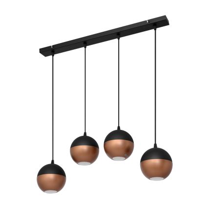 LED luster na sajli MIDWAY 4xGU10/4,8W/230V crna/bakarna