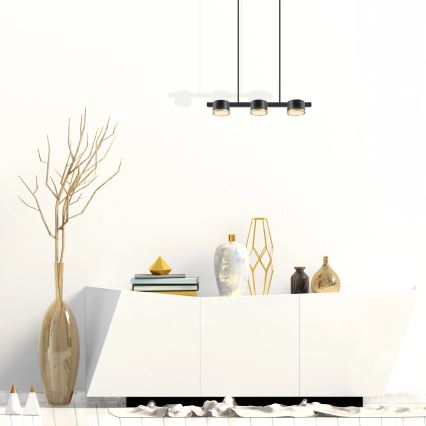 LED luster na sajli MIRELLA 3xGX53/6W/230V crna