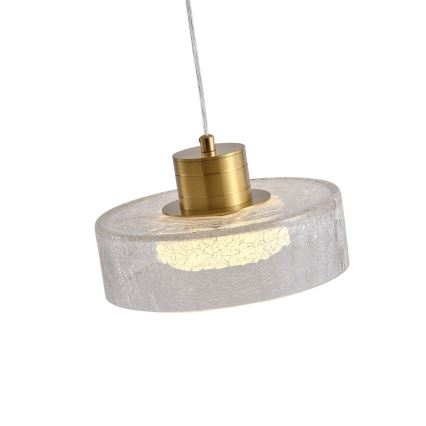 LED luster na sajli NIMBUS LED/8W/230V 3000K zlatna/prozirna, prečnik 20 cm