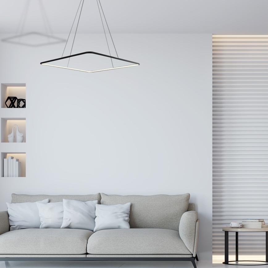 LED luster na sajli NIX LED/25W/230V crno