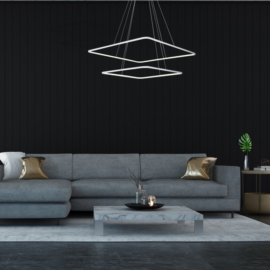 LED luster na sajli NIX LED/50W/230V bela