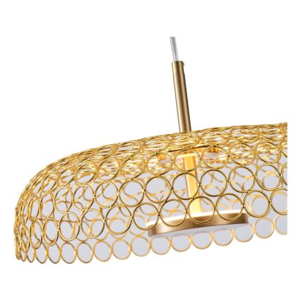 LED luster na sajli PERFORATO LED/10W/230V 3000K zlatni prečnik 35 cm