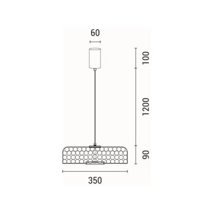 LED luster na sajli PERFORATO LED/10W/230V 3000K zlatni prečnik 35 cm