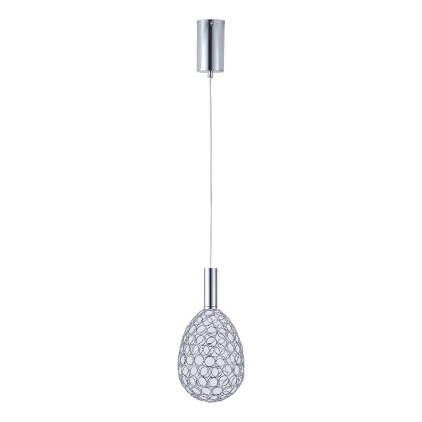 LED luster na sajli PERFORATO LED/6,3W/230V 3000K sjajni hrom, prečnik 14 cm