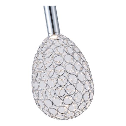 LED luster na sajli PERFORATO LED/6,3W/230V 3000K sjajni hrom, prečnik 14 cm