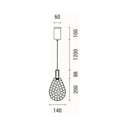 LED luster na sajli PERFORATO LED/6,3W/230V 3000K sjajni hrom, prečnik 14 cm