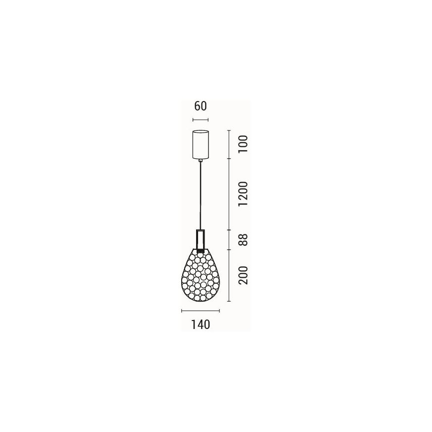 LED luster na sajli PERFORATO LED/6,3W/230V 3000K sjajni hrom, prečnik 14 cm