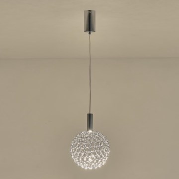 LED luster na sajli PERFORATO LED/6,3W/230V 3000K, sjajni hrom, prečnik 25 cm