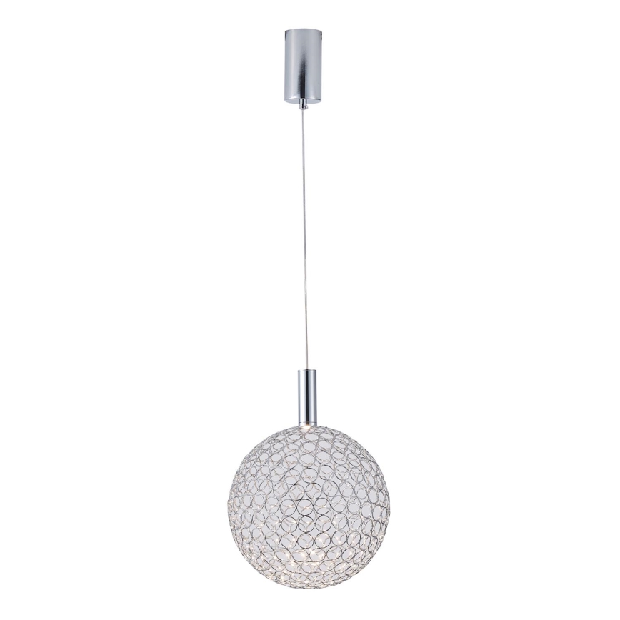 LED luster na sajli PERFORATO LED/6,3W/230V 3000K, sjajni hrom, prečnik 25 cm