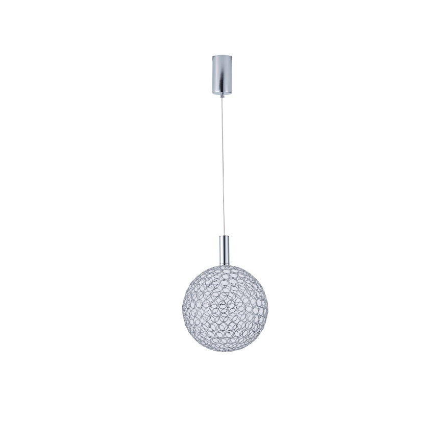 LED luster na sajli PERFORATO LED/6,3W/230V 3000K, sjajni hrom, prečnik 25 cm