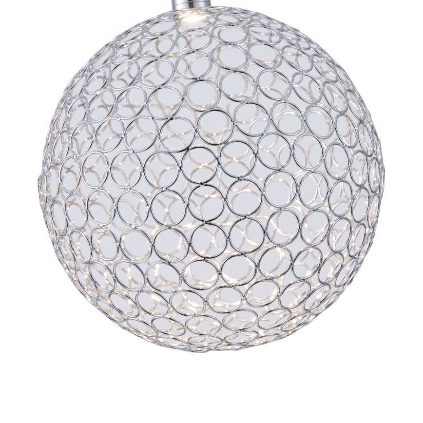 LED luster na sajli PERFORATO LED/6,3W/230V 3000K, sjajni hrom, prečnik 25 cm