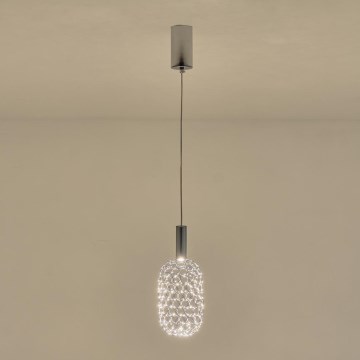 LED luster na sajli PERFORATO LED/6,3W/230V 3000K sjajni hrom prečnika 13 cm