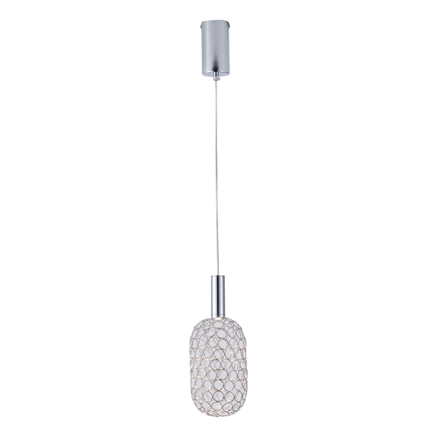 LED luster na sajli PERFORATO LED/6,3W/230V 3000K sjajni hrom prečnika 13 cm