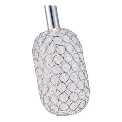 LED luster na sajli PERFORATO LED/6,3W/230V 3000K sjajni hrom prečnika 13 cm