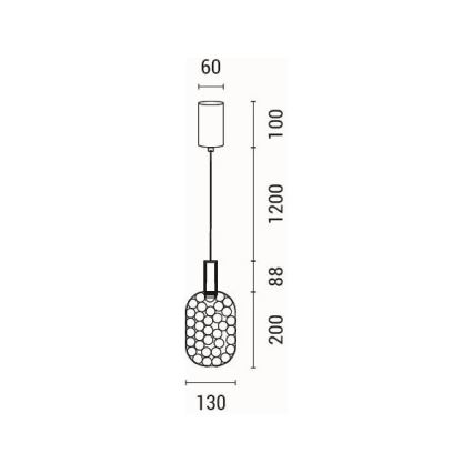 LED luster na sajli PERFORATO LED/6,3W/230V 3000K sjajni hrom prečnika 13 cm