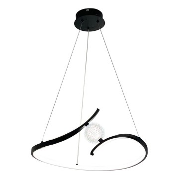 LED luster na sajli PERLA LED/34W/230V crna