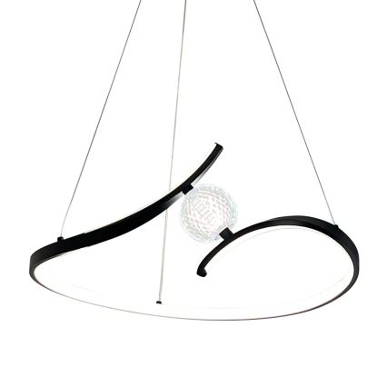 LED luster na sajli PERLA LED/34W/230V crna