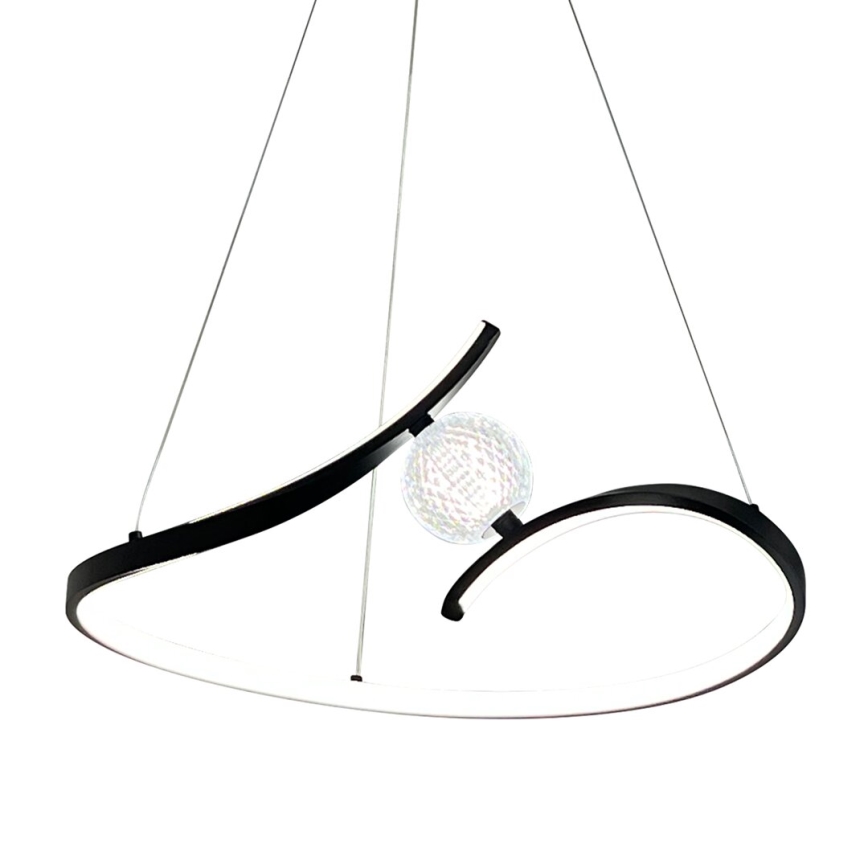 LED luster na sajli PERLA LED/34W/230V crna