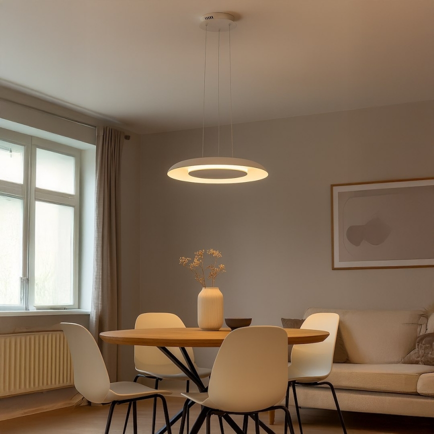 LED luster na sajli PIATTINO LED/30W/230V 2700/3200/4000K pr. 40 cm bela