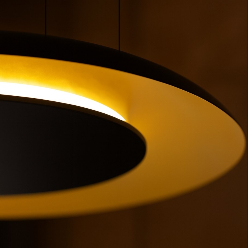 LED luster na sajli PIATTINO LED/30W/230V 2700/3200/4000K prečnik 40 cm crna/zlatna