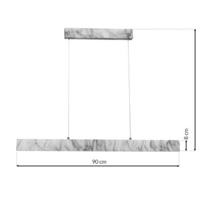 LED luster na sajli PIERCE LED/18W/230V beo/siv