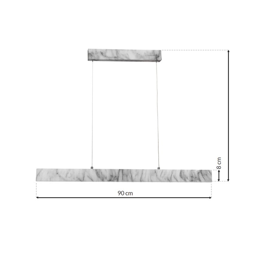 LED luster na sajli PIERCE LED/18W/230V beo/siv