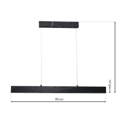 LED luster na sajli PIERCE LED/18W/230V crna