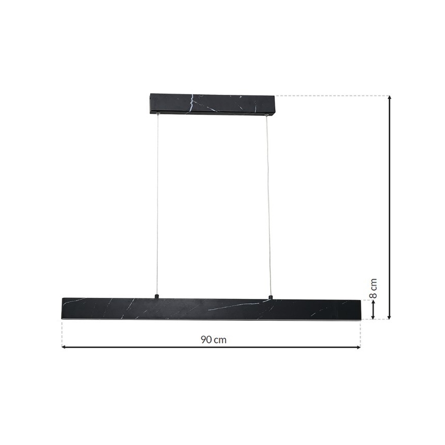 LED luster na sajli PIERCE LED/18W/230V crna