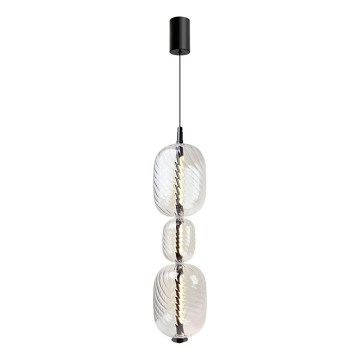 LED luster na sajli PLAYA LED/12W/230V, crne boje
