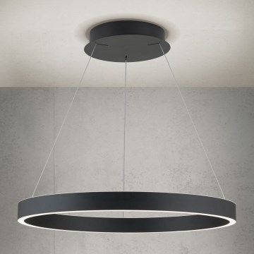 LED luster na sajli (prigušiva) KOLK LED/60W/230V 2700/3000/4000K pr. 60 cm crna