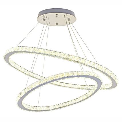 LED prigušiva kristalni luster na sajli LED/160W/230V 3000-6500K srebrna + sa daljinskim upravljačem